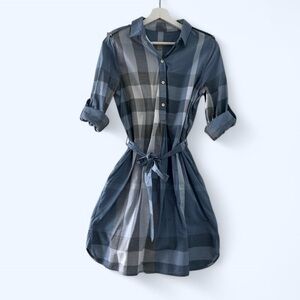Burberry Plaid Blue Shirt Dress